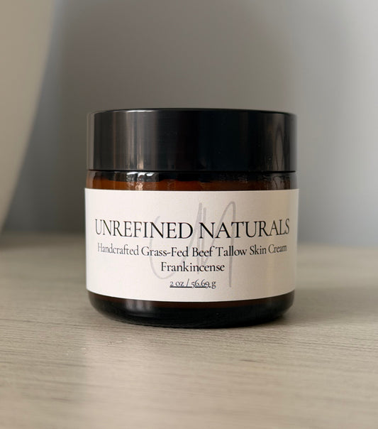 2 oz Handcrafted Frankincense Grass-Fed Beef Tallow Skin Cream