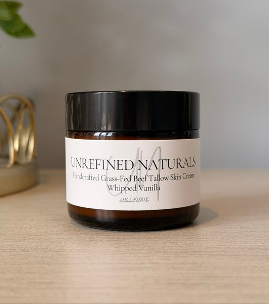2 oz Handcrafted Vanilla Grass-Fed Beef Tallow Skin Cream