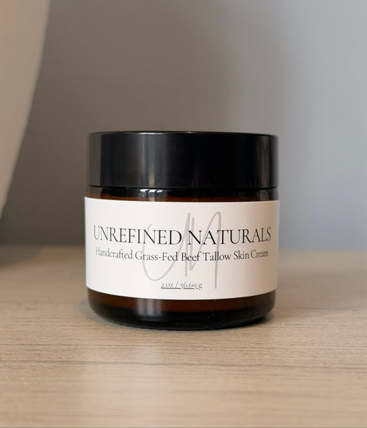2 oz Handcrafted Unscented Grass-Fed Beef Tallow Skin Cream