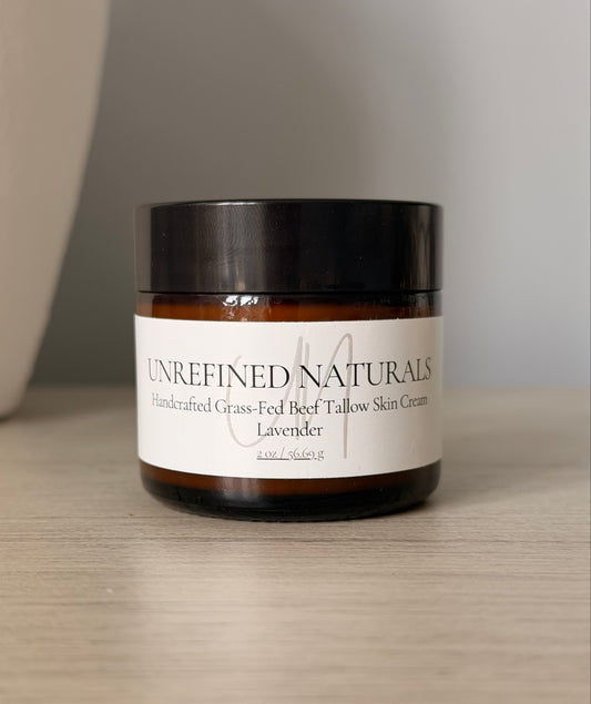 2 oz Handcrafted Lavender Grass-Fed Beef Tallow Skin Cream