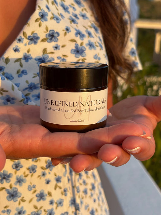 2 oz Handcrafted Unscented Grass-Fed Beef Tallow Skin Cream